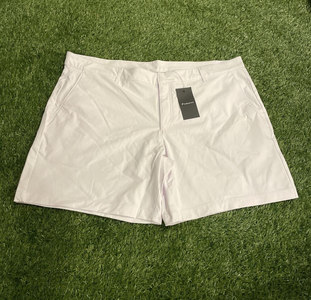 Fabletics Shorts Mens 44 White Classic Fit High Side Chino Stretch Casual NWT